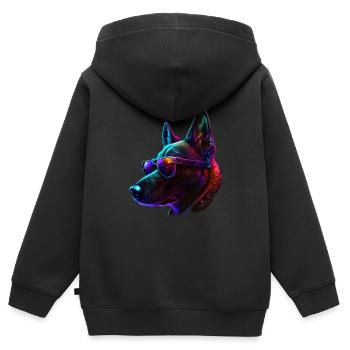 Belgian Malinois Dogs Belgian Malinoiss - Kinder Premium Organic Zip Hoodie - Schwarz - Hinten - AI Model Kid Male (0cm)