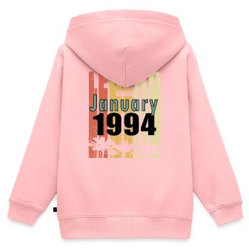 oldschool Geschenkidee geboren Januar 1994 - Kinder Premium Organic Zip Hoodie - Rosa - Hinten - AI Model Kid Female (0cm)