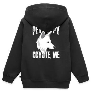 pet puppy coyote me Design for a coyote lover - Kinder Premium Organic Zip Hoodie - Schwarz - Hinten - AI Model Kid Male (0cm)