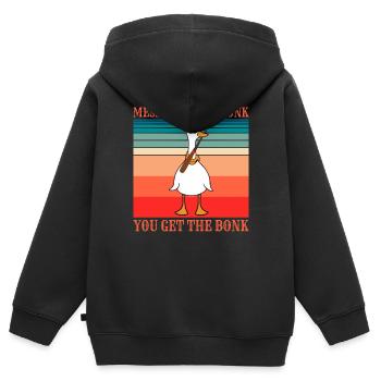 Gänse Messe Gans Geschenk - Kinder Premium Organic Zip Hoodie - Schwarz - Hinten - AI Model Kid Male (0cm)