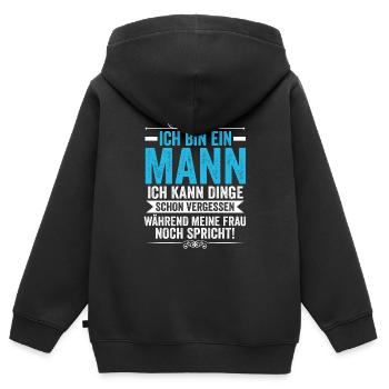 Ich Bin Ein Mann - Kinder Premium Organic Zip Hoodie - Schwarz - Hinten - AI Model Kid Male (0cm)
