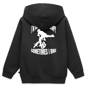 Cycling Mountainbike Cycling Cycling - Kids Premium Organic Zip-up Hoodie - black - Back - AI Model Kid Male (0cm)