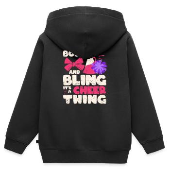 L’équipe de jeunes Cheerleader mignonne s’incline et saigne - Sweat Premium à capuche zippé enfant bio - noir - Dos - AI Model Kid Male (0cm)