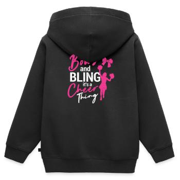 Les arcs et le bling soient une chose drôle d’encouragement - Sweat Premium à capuche zippé enfant bio - noir - Dos - AI Model Kid Male (0cm)