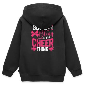 L’équipe de jeunes Cheerleader mignonne s’incline et saigne - Sweat Premium à capuche zippé enfant bio - noir - Dos - AI Model Kid Male (0cm)