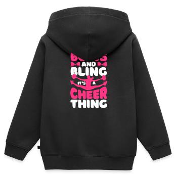 Bows & Bling It’s A Cheer Thing Funny Cheerleaders - Sweat Premium à capuche zippé enfant bio - noir - Dos - AI Model Kid Male (0cm)