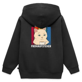Morgenmuffel - Ich Hasse Frühaufsteher - Kinder Premium Organic Zip Hoodie - Schwarz - Hinten - AI Model Kid Male (0cm)