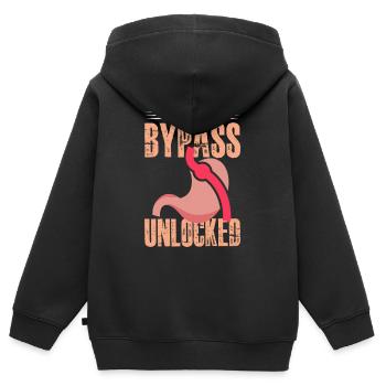 level bypass unlocked Design for a bypass surgery - Kids Premium Organic Zip-up Hoodie - black - Back - AI Model Kid Male (0cm)
