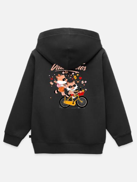 VALENTINES - Kinder Premium Organic Zip Hoodie - Schwarz