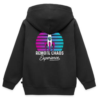 Les oiseaux ne sont pas réels - Sweat Premium à capuche zippé enfant bio - noir - Dos - AI Model Kid Male (0cm)
