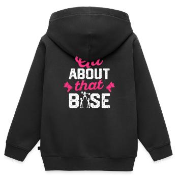 All About That Base - Lustige Cheerleading Cheer - Kinder Premium Organic Zip Hoodie - Schwarz - Hinten - AI Model Kid Male (0cm)