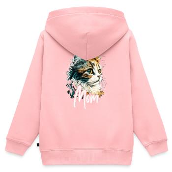 Cat Mom - Cat Mom Cute Women Cat Tshirt - Sweat Premium à capuche zippé enfant bio - rose - Dos - AI Model Kid Female (0cm)