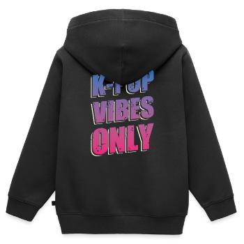 Nur K-Vibes | Südkorea | Koreanische Popmusik - Kinder Premium Organic Zip Hoodie - Schwarz - Hinten - AI Model Kid Male (0cm)