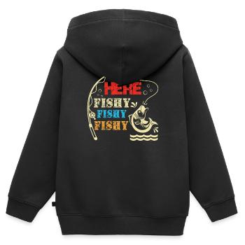 Ici louche - Sweat Premium à capuche zippé enfant bio - noir - Dos - AI Model Kid Male (0cm)