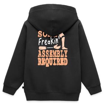 Funny Prosthesis Some Freakin' Assembly Required - Kids Premium Organic Zip-up Hoodie - black - Back - AI Model Kid Male (0cm)
