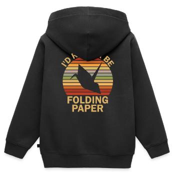 Origami Papier Flieger Papier Kunst Pilot - Kinder Premium Organic Zip Hoodie - Schwarz - Hinten - AI Model Kid Male (0cm)