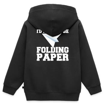 Origami Papier Flieger Papier Kunst Pilot - Kinder Premium Organic Zip Hoodie - Schwarz - Hinten - AI Model Kid Male (0cm)