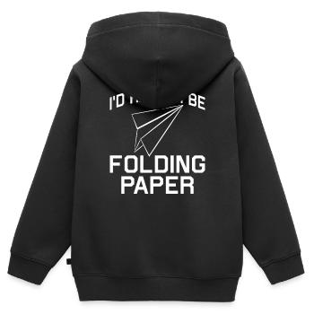 Origami Papier Flieger Papier Kunst Pilot - Kinder Premium Organic Zip Hoodie - Schwarz - Hinten - AI Model Kid Male (0cm)