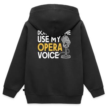 Chanteurs d’opéra Chanteurs Opéras Chanteurs de théâtre - Sweat Premium à capuche zippé enfant bio - noir - Dos - AI Model Kid Male (0cm)