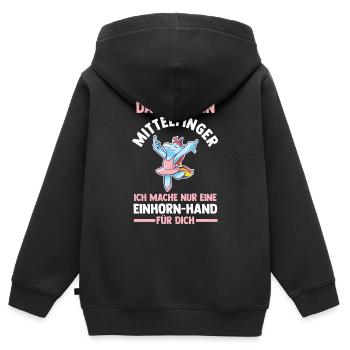 Das ist kein Mittelfinger Einhorn - Kinder Premium Organic Zip Hoodie - Schwarz - Hinten - AI Model Kid Male (0cm)