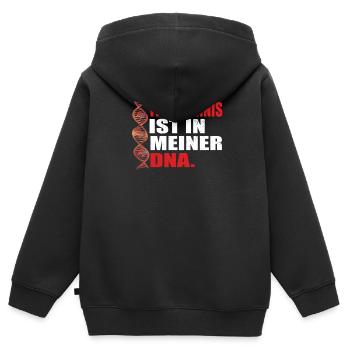 Tischtennis Zubehör Pingpong Motiv - Kinder Premium Organic Zip Hoodie - Schwarz - Hinten - AI Model Kid Male (0cm)