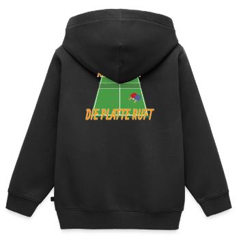 Tischtennis Zubehör Pingpong Motiv - Kinder Premium Organic Zip Hoodie - Schwarz - Hinten - AI Model Kid Male (0cm)