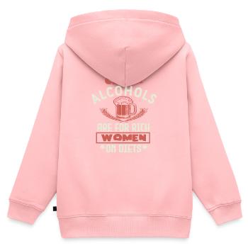 CLEAR ALCOHOLS ARE FOR RICH WOMEN ON DIETS - Kids Premium Organic Zip-up Hoodie - rose - Back - AI Model Kid Female (0cm)