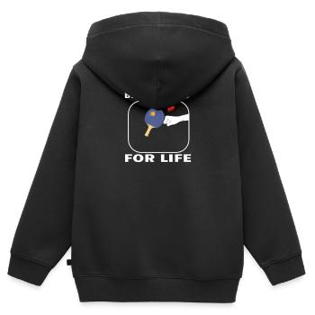 Tischtennis Zubehör Pingpong Motiv - Kinder Premium Organic Zip Hoodie - Schwarz - Hinten - AI Model Kid Male (0cm)