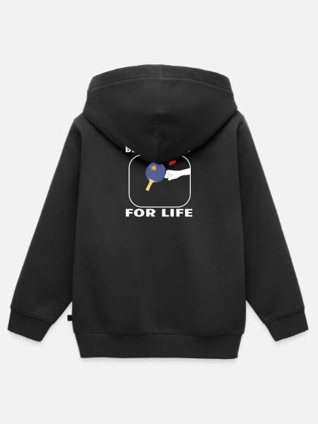 Tischtennis Zubehör Pingpong Motiv - Hoodie Premium med dragkedja barn ekologisk - svart