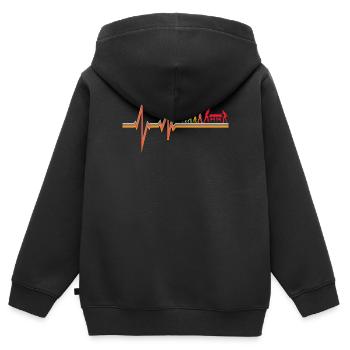 Tischtennis Zubehör Pingpong Motiv - Kinder Premium Organic Zip Hoodie - Schwarz - Hinten - AI Model Kid Male (0cm)