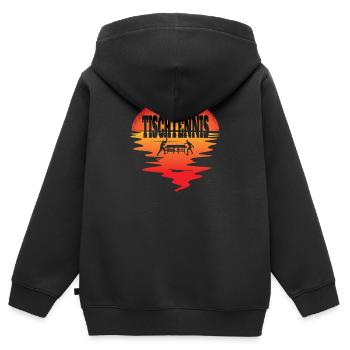 Tischtennis Zubehör Pingpong Motiv - Kinder Premium Organic Zip Hoodie - Schwarz - Hinten - AI Model Kid Male (0cm)