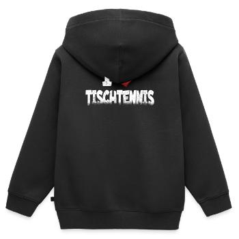 Tischtennis Zubehör Pingpong Motiv - Kinder Premium Organic Zip Hoodie - Schwarz - Hinten - AI Model Kid Male (0cm)