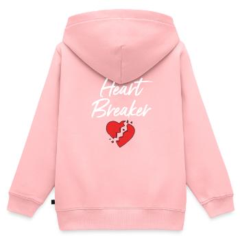 Heart Breaker - Kids Premium Organic Zip-up Hoodie - rose - Back - AI Model Kid Female (0cm)