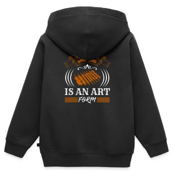 BARBECUING IS AN ART FORM - Kids Premium Organic Zip-up Hoodie - black - Back - AI Model Kid Male (0cm)