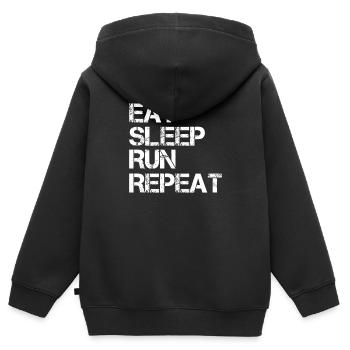 Ultra-läufer-marathon - Kinder Premium Organic Zip Hoodie - Schwarz - Hinten - AI Model Kid Male (0cm)
