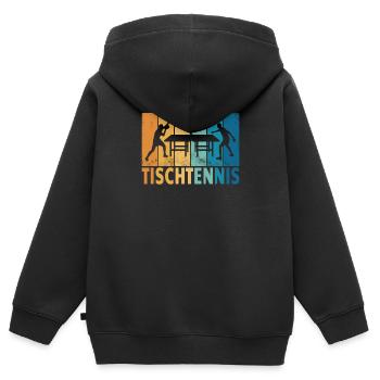 Tischtennis Zubehör Pingpong Motiv - Kinder Premium Organic Zip Hoodie - Schwarz - Hinten - AI Model Kid Male (0cm)