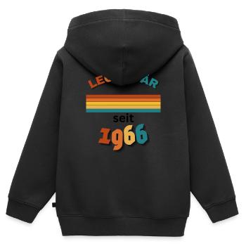 57th Birthday Man Woman 57 Years 1966 Geschenkidee - Kinder Premium Organic Zip Hoodie - Schwarz - Hinten - AI Model Kid Male (0cm)