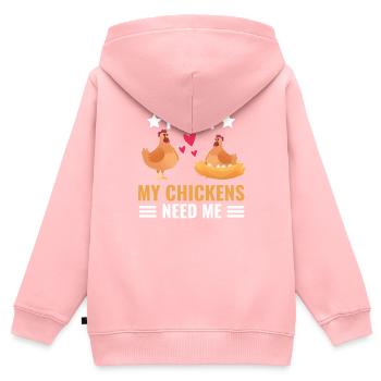 Je ne peux pas offrir Funny Farm Animal Chicken - Sweat Premium à capuche zippé enfant bio - rose - Dos - AI Model Kid Female (0cm)