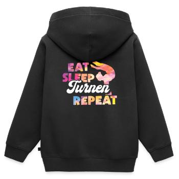 Turnen | Turnerin Gymnastik Turnen Mädchen Frauen - Kinder Premium Organic Zip Hoodie - Schwarz - Hinten - AI Model Kid Male (0cm)