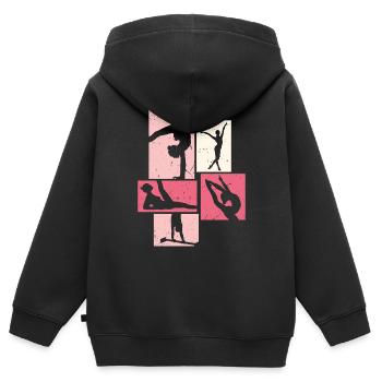 Turnen | Turnerin Gymnastik Turnen Mädchen Frauen - Kinder Premium Organic Zip Hoodie - Schwarz - Hinten - AI Model Kid Male (0cm)