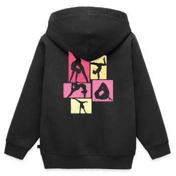 Turnen | Turnerin Gymnastik Turnen Mädchen Frauen - Kinder Premium Organic Zip Hoodie - Schwarz - Hinten - AI Model Kid Male (0cm)