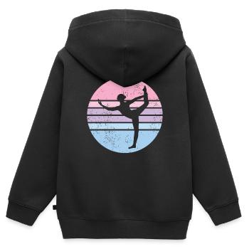 Turnen | Turnerin Gymnastik Turnen Mädchen Frauen - Kinder Premium Organic Zip Hoodie - Schwarz - Hinten - AI Model Kid Male (0cm)