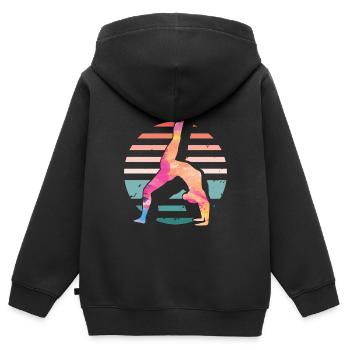 Turnen | Turnerin Gymnastik Turnen Mädchen Frauen - Kinder Premium Organic Zip Hoodie - Schwarz - Hinten - AI Model Kid Male (0cm)