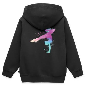 Turnen | Turnerin Gymnastik Turnen Mädchen Frauen - Kinder Premium Organic Zip Hoodie - Schwarz - Hinten - AI Model Kid Male (0cm)
