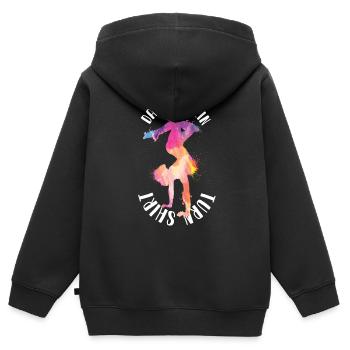 Turnen | Turnerin Gymnastik Turnen Mädchen Frauen - Kinder Premium Organic Zip Hoodie - Schwarz - Hinten - AI Model Kid Male (0cm)
