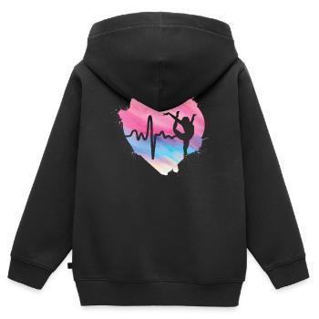 Turnen | Turnerin Gymnastik Turnen Mädchen Frauen - Kinder Premium Organic Zip Hoodie - Schwarz - Hinten - AI Model Kid Male (0cm)