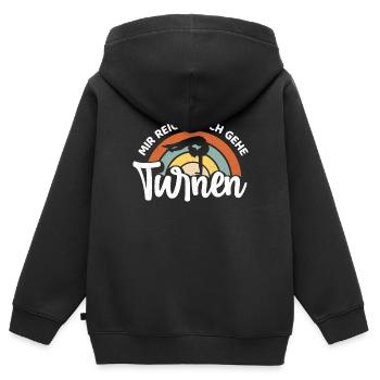 Turnen | Turnerin Gymnastik Turnen Mädchen Frauen - Kinder Premium Organic Zip Hoodie - Schwarz - Hinten - AI Model Kid Male (0cm)