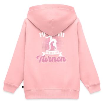 Turnen | Turnerin Gymnastik Turnen Mädchen Frauen - Kinder Premium Organic Zip Hoodie - Rosa - Hinten - AI Model Kid Female (0cm)