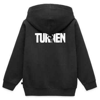 Turnen | Turnerin Gymnastik Turnen Mädchen Frauen - Kinder Premium Organic Zip Hoodie - Schwarz - Hinten - AI Model Kid Male (0cm)