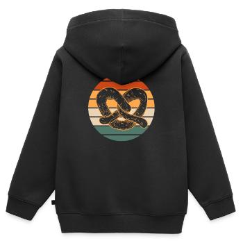 Bretzel - Sweat Premium à capuche zippé enfant bio - noir - Dos - AI Model Kid Male (0cm)